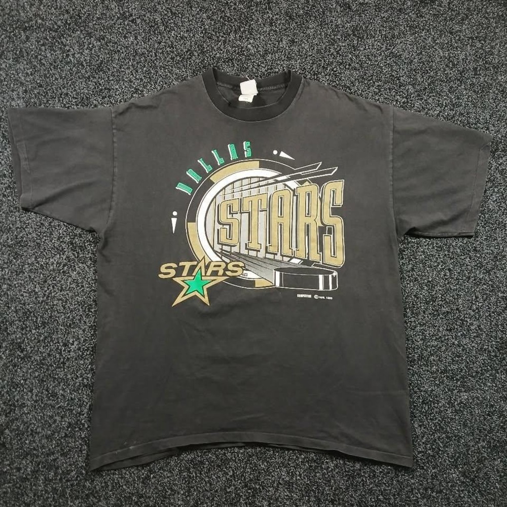 Vintage 1993 Dallas Stars NHL XL Competitor Single Stitch Black T-Shirt
